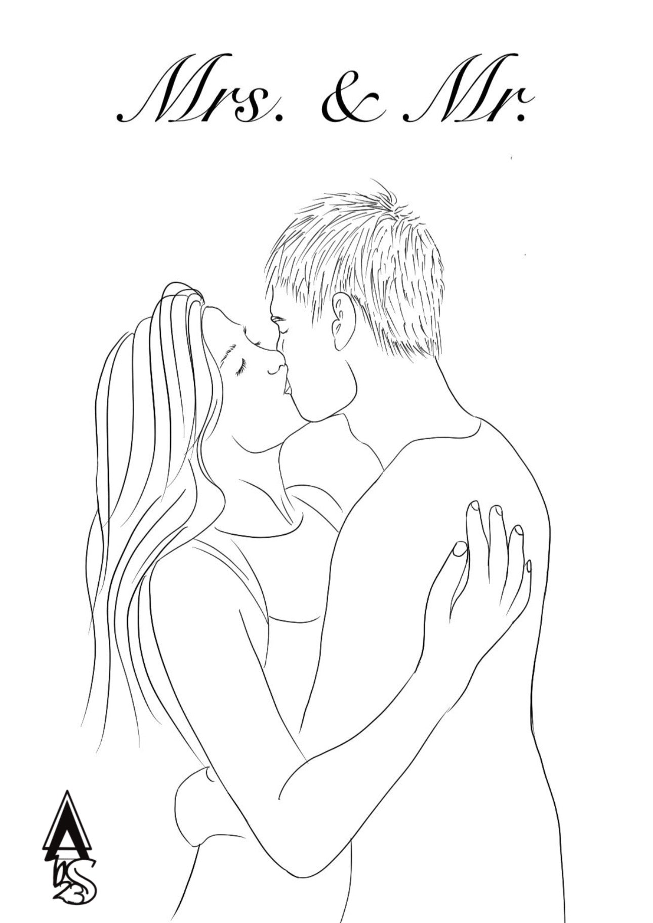 Die Liebe in einem Pinselstrich: Handgemaltes One Stroke Pärchenbild für den Valentinstag