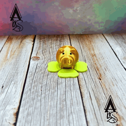 Glücksbringer Schweinchen auf Kleeblatt