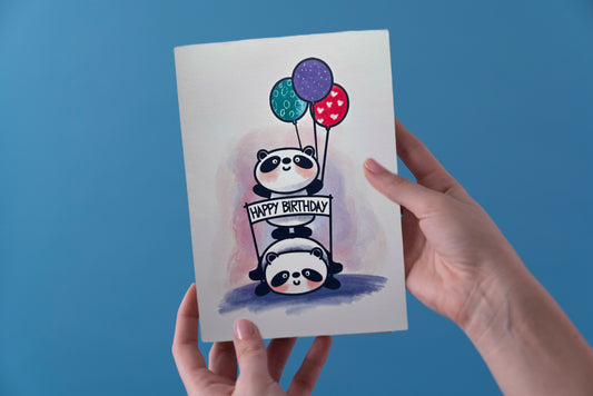 Geburtstagskarte Panda Bären