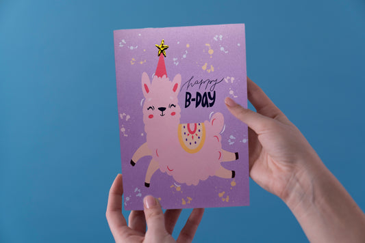 Geburtstagskarte Lama
